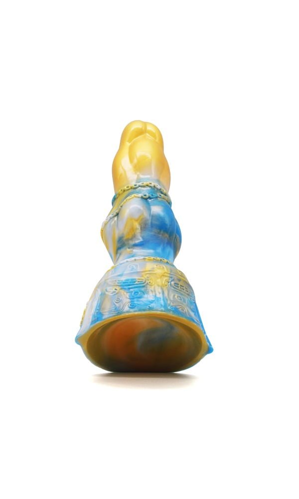 Draken Dildo Gluttony II (geel/blauw/wit)