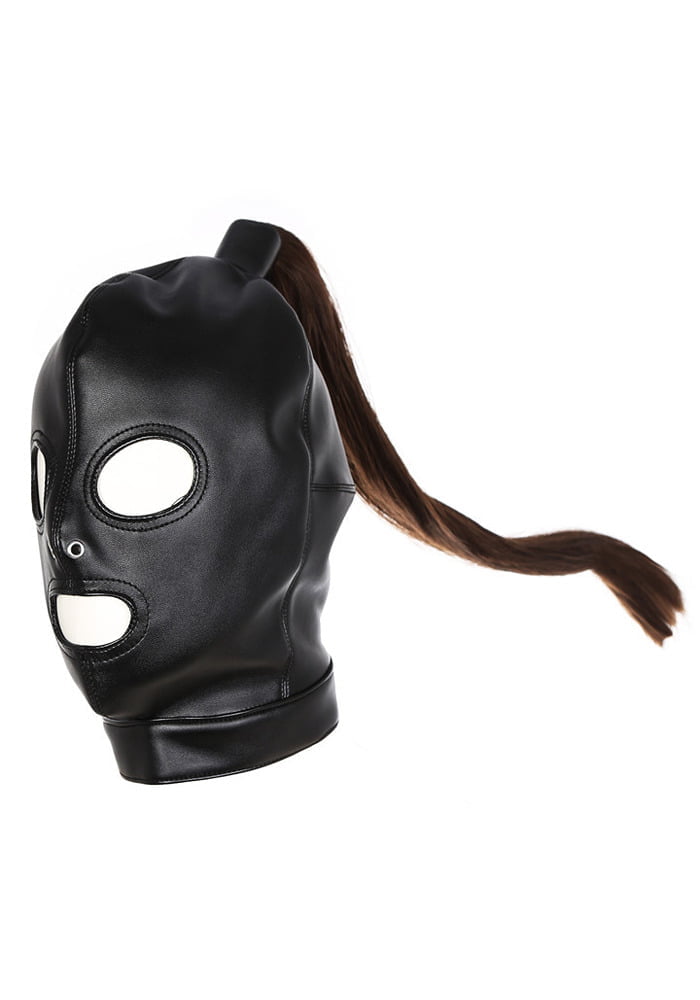 Bondage masker open, afneembare staart
