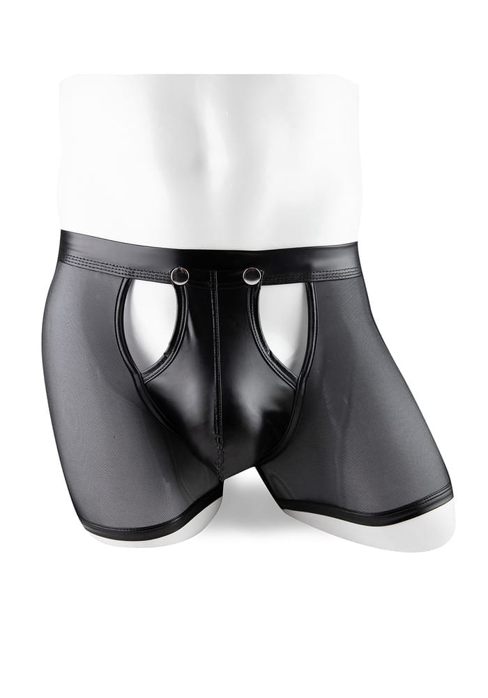 PleazureX Lederboxershorts mit abnehmbarem Schritt – Bild 2