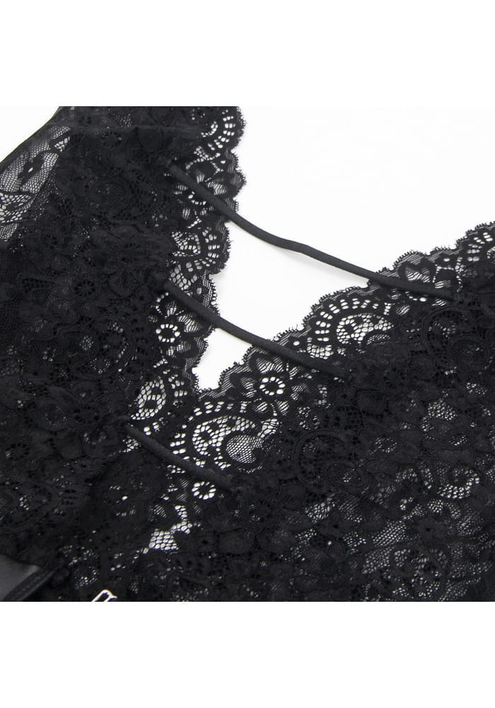 PleazureX Spitzen-Lingerie-Bodysuit mit Fesseln – Bild 6