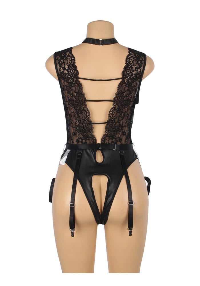PleazureX Spitzen-Lingerie-Bodysuit mit Fesseln – Bild 5